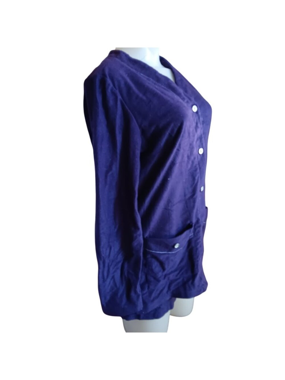 Velour Set Blouse Shorts 1960's Medium Vintage Women's Mod Royal Purple Mod